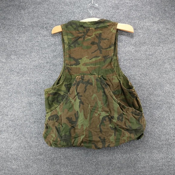 American Field Men's Button Front Camo Vest Green S Hunting Shooting Vintage - Picture 7 of 15